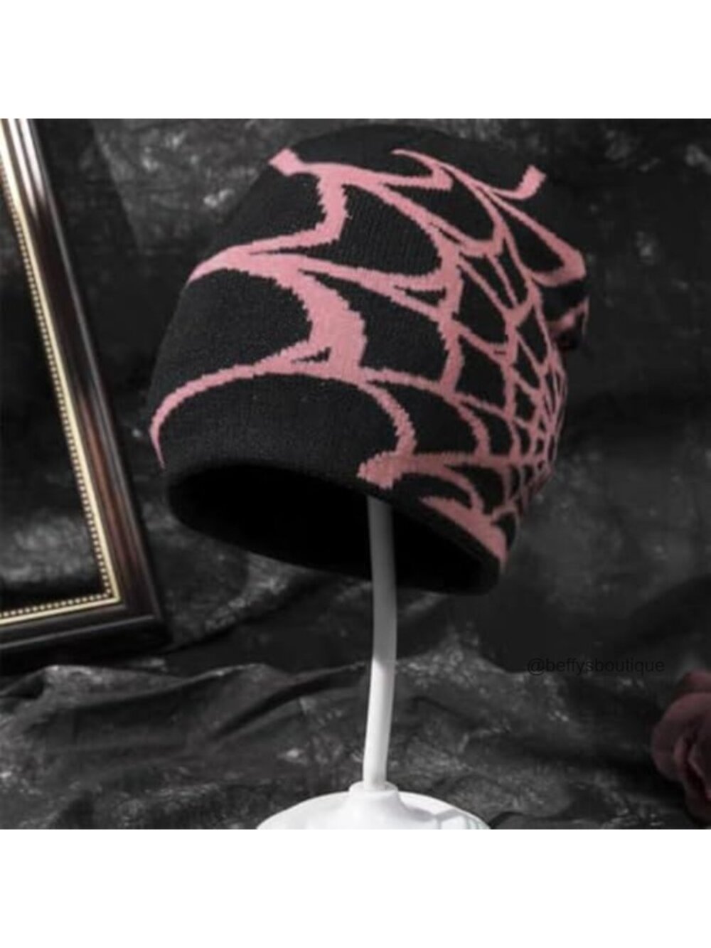 Y2k Spider Beanie Acrylic Knit Skull Cap Winter Warm Hat for Women Men Teens